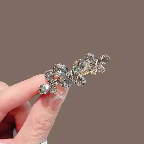 Pinzas Para El Pelo De Cristal Coreano Iridiscente, Pasadore