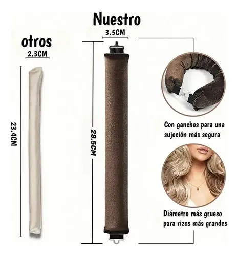 6pzs Curly Ondas En Cabello Rizos Sin Calor Tubo Gorro Satin