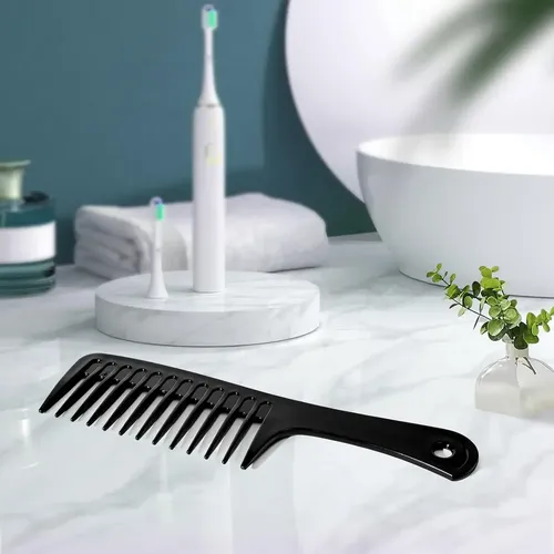 2 Peines De Dientes Anchos Para Cabello Rizado  Negro-rosa