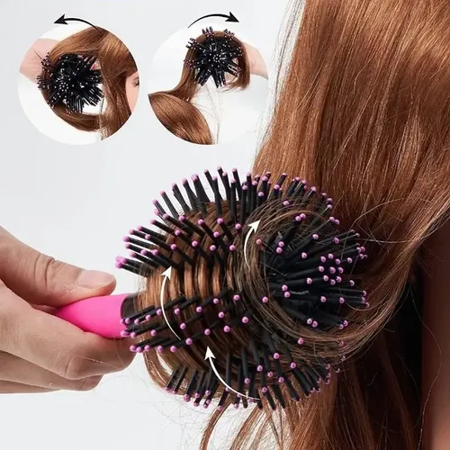 Cepillo Esférico Y Arcoíris Rizos Forma F Desenredar Cabello