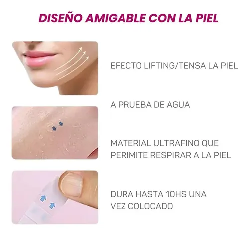 Parches Tensores Lifting Facial Adhesivo Instantaneo X 60 Un