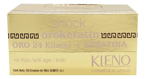 Ampolla Shock de Queratina Oro Líquido 24K Egyptian Gold Kleno x12 Uds
