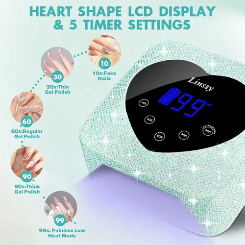 Lámpara Uv Led Para Uñas 72w Azul Con Pantalla Táctil
