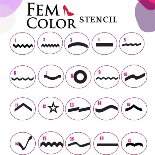 50 Stencil Surtidos Para Decoracion De Uñas Lefemme