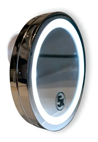 Espejo Maquillaje Jessamy E164 Luz LED Fría Aumento x5 15cm Con Sopapa