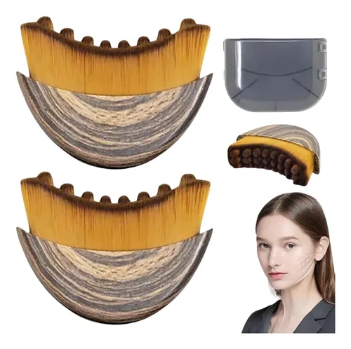 Set 2 Brochas Faciales Contorno Lifting Drenaje Linfático