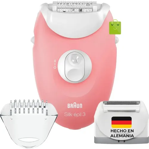 Depiladora Eléctrica Mujer BRAUN Silk-épil 3, 3-440 Color Rosa