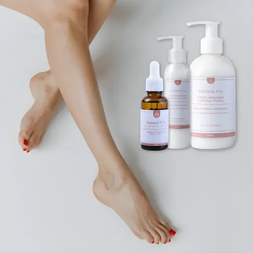 Aceite Anti Hongos + Crema Ah 120 Ml+ Crema Hidratante 250ml Combo Vya