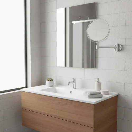 Espejo Articulado Doble 20 Cm Cromo Baño Habitación Makeup