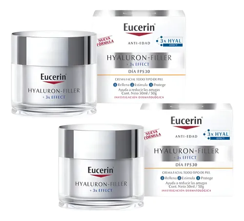 Combo X2 Crema Eucerin Día Hyaluron-filler Fps30 50ml Todo Tipo De Piel Día