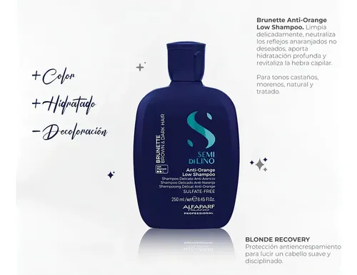 Shampoo Alfaparf Semi Di Lino Brunette Anti-orange X 250ml.