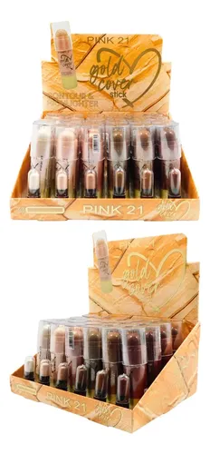 Iluminador Cremoso Barra Gold Cover Pink 21 X 3 Unidades