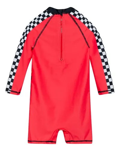 Traje De Baño Niños Enterito + Gorro Disney Cars Prot Uv50