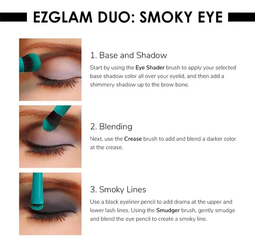 Set De Brochas De Maquillaje Moda Ezglam Duo Smoky Eyes, Tam