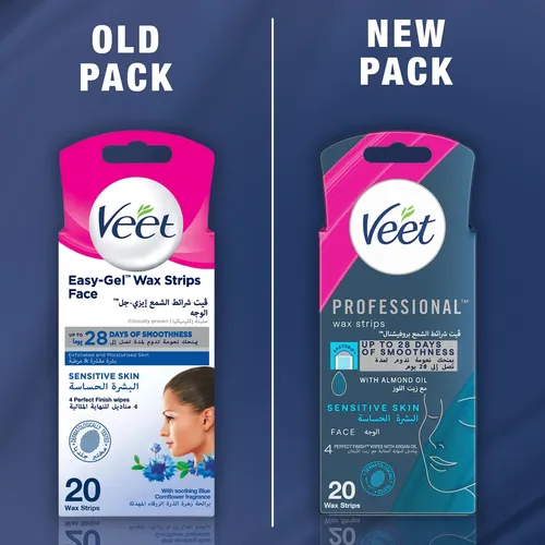 Tiras De Cera Veet Face Cold, Paquete De 20 Unidades, Para P