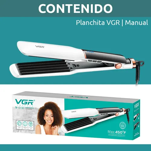 Planchita Rizadora Profesional Pelo Vgr V-519c 7 Niveles Blanco