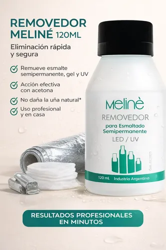 Meline Removedor Para Esmalte Semipermanentes Manicura 120ml
