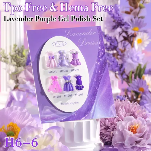 Kit Gel Uñas 6 Colores Hema Free Double Rhythm