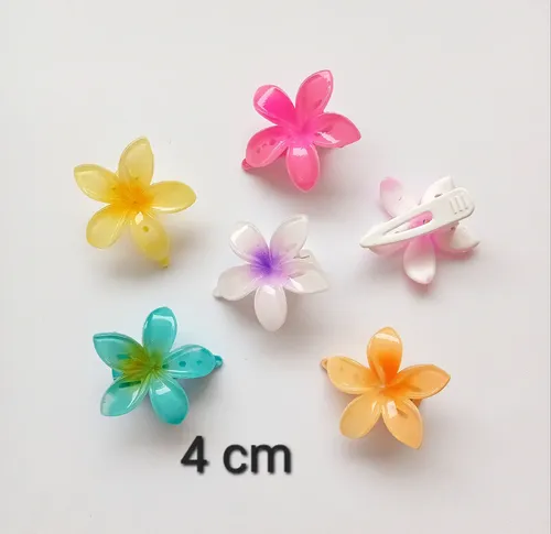 Pack X 6 Hebillas Pico Flor De Pelo Colores Surtidos
