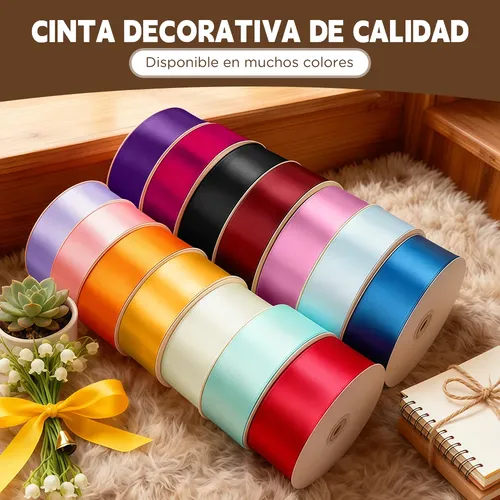 2 Rollos De Cinta Satinada Con Decoración De Colores, 4 Cm,