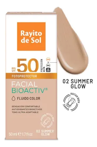 Fotoprotector Rayito Sol Facial Flu Color Summer Glow 50g T2