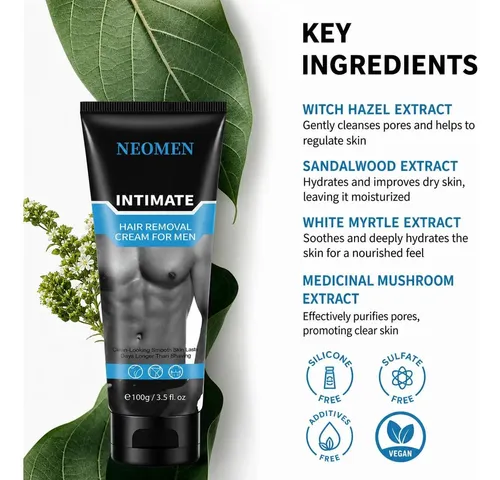 Crema Depilatoria Para Hombres Neomen 3×3.5 Oz Aloe E