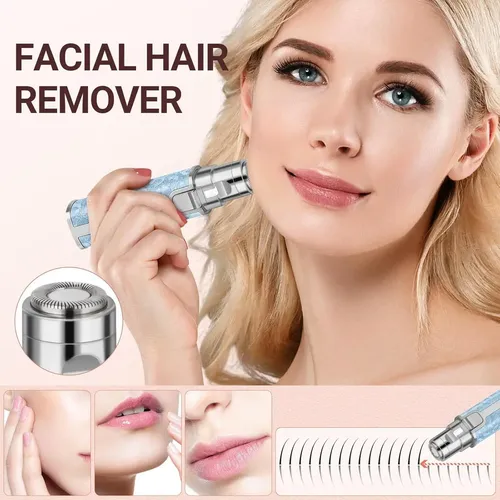 Removedor De Vello Facial Eléctrico Ylyycc 2 En 1 Azul
