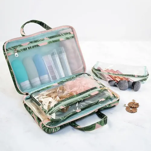Bolso De Viaje Conair Para Cosméticos Y Maquillaje Pink Palm