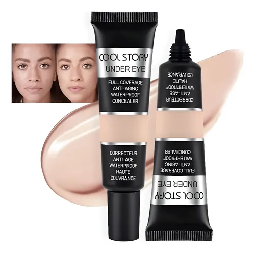 Corrector De Ojeras Kaely 2 Piezas Cobertura Completa Medio