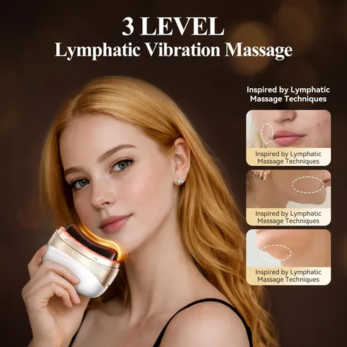 Masajeador Facial Eléctrico Anlan Gua Sha Luz Roja Blanco