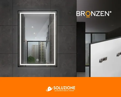 Espejo Premium Vertical Rectangular Luz Led Frontal 70×50