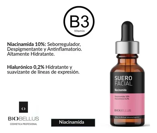 Suero Facial Niacinamida Serum Biobellus 30ml