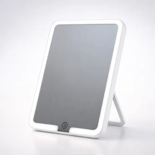Espejo Touch Luz Led C/soporte Recargable 3 Tonos Maquillaje