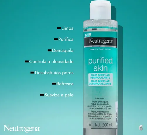 Neutrogena Agua Micelar Purified Skin 7 En 1 X200ml Limpieza