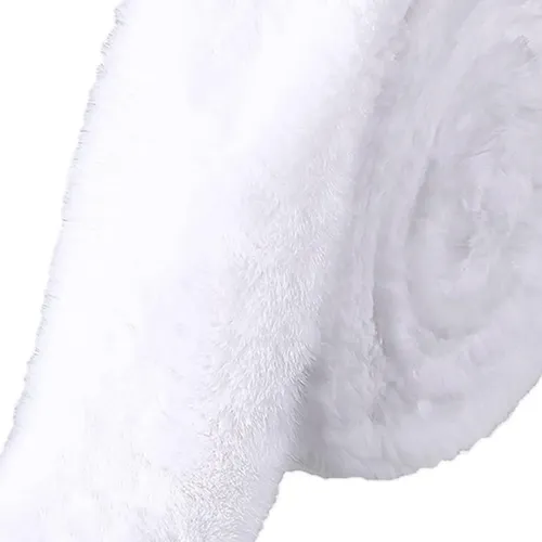Cinta Decorativa Con Ribete De Piel Pelaje Corto Blanco