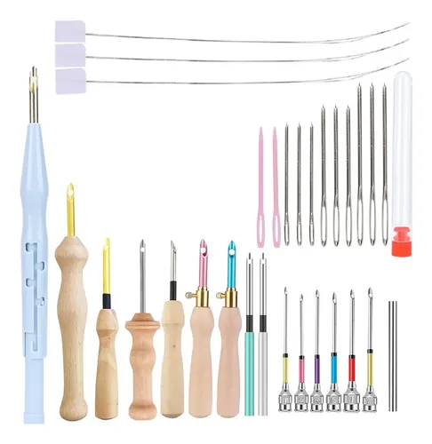 Kit De Agujas Perforadas Para Bordar, Coser Con Hilo Dental