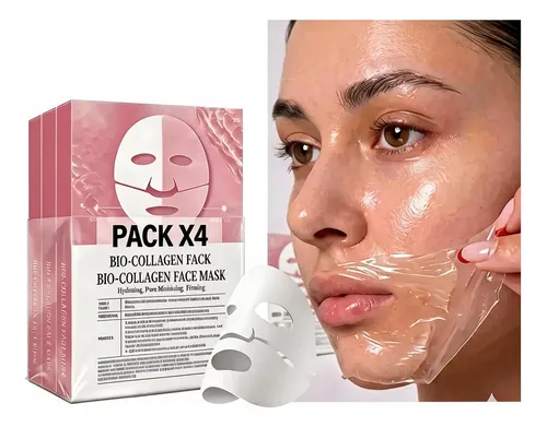 Mascarilla Hidratante Facial X4 Bio Colágeno Absorbible