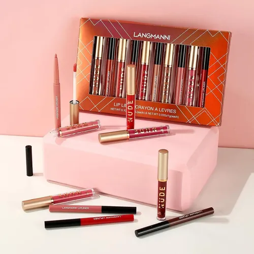 Set 12 Labiales Lápiz Delineador Jolilab Nude/lápiz +