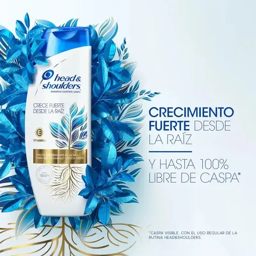 Shampoo Head & Shoulders Crece Fuerte desde la Raíz Control Caspa 375 ml