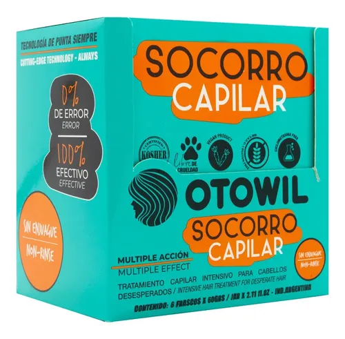 Otowil Socorro Capilar Sin Enjuague Caja X 6un Frasco 60gr