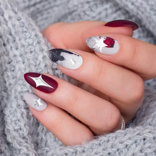 8 Hojas De Pegatinas Creativas Con Forma De Estrella Para Uñ
