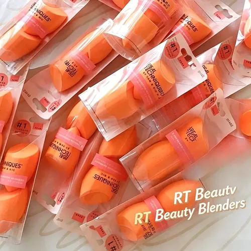 Set De 2 Esponjas Para Mezclar Maquillaje Y Belleza Naranja Mini