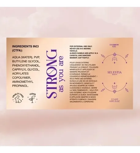 Gel De Cejas Transparente Selestia Beauty 2.8 Ml Fijación