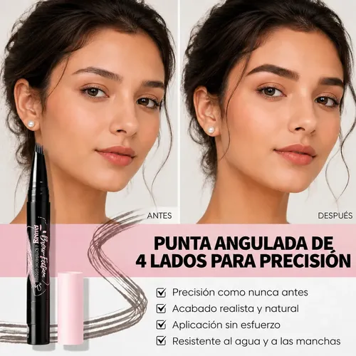 Lápiz Para Cejas Con Color Y Pincel De Precisión 2 En 1
