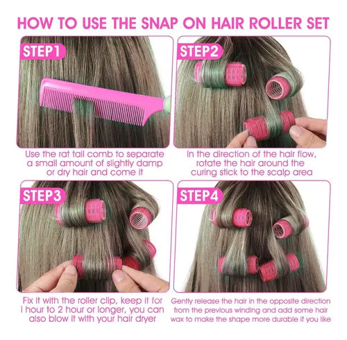 18 Rulos Auto-adhesivos Para El Cabello, Con Peine Pequeño