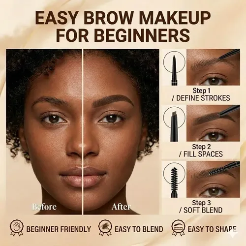 Lápiz 3 En 1 Para Cejas Lavone Negro