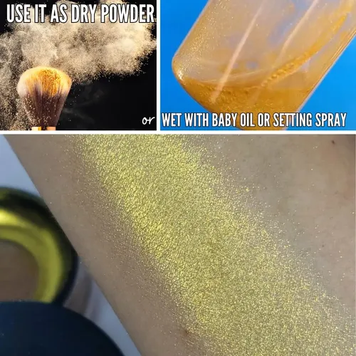 Iluminador Mynena Polvo Brillante Dorado Para Rostro Y Cuerp