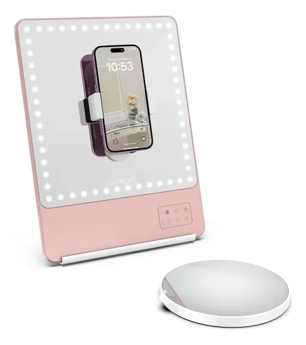 Glamcor Riki Skinny Espejo De Maquillaje Con Luz Y Aumento