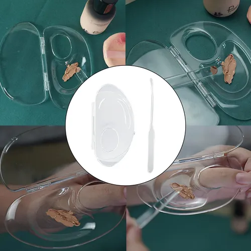 Paleta De Maquillaje Transparente Con Set De Espátulas Portá