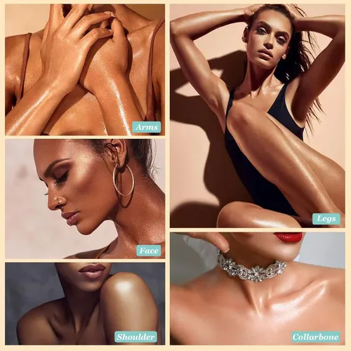 Glow Iluminador Aceite Cara Y Cuerpo Con Brocha Bronze